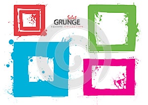Grunge square collection ink