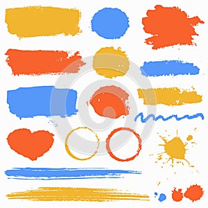 Grunge stains and paint strokes. Vector collection