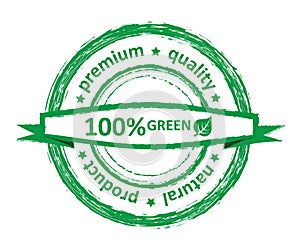 Grunge stamp of 100% natural product