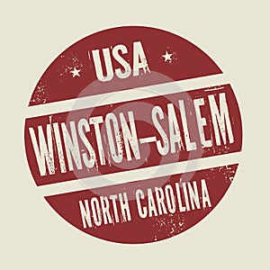 Grunge stamp with text Winston - Salem, North Carolina