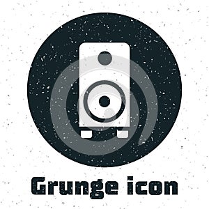 Grunge Stereo speaker icon isolated on white background. Sound system speakers. Music icon. Musical column speaker bass