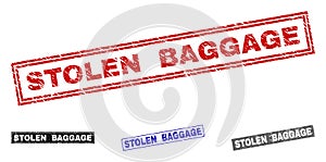 Grunge STOLEN BAGGAGE Textured Rectangle Stamps