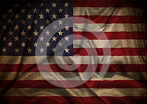 Grunge style American flag background