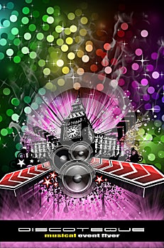 Grunge Style Disco Flyer Background