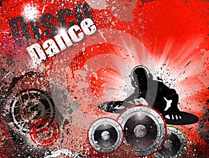 Grunge style DJ Disco Flyer Background