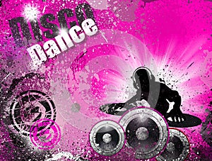 Grunge style DJ Disco Flyer Background