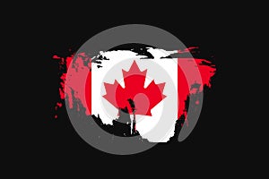 Grunge Style Flag of the Canada. Vector illustration