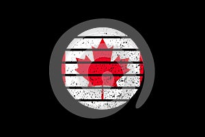 Grunge Style Flag of the Canada. Vector illustration