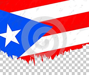 Grunge-style flag of Puerto Rico on a transparent background