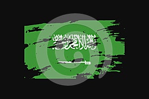 Grunge Style Flag of the Saudi Arabia. Vector illustration