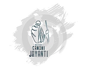 grunge style gandhi jayanti template with india map design vector illustration