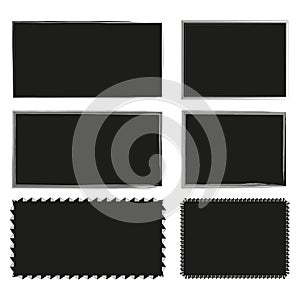 Grunge style set of rectangle shapes. Vector illustration. EPS 10.