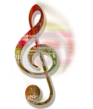 Grunge Style Textured Treble Clef