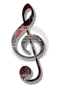 Grunge Style Treble Clef