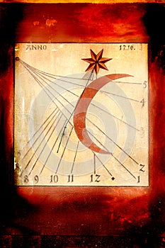 Grunge sundial photo