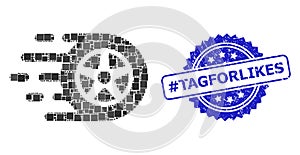 Grunge  tag Tagforlikes Stamp and Square Dot Collage Car Wheel