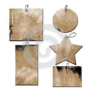 Grunge Tags Set