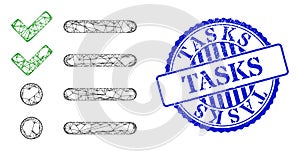 Grunge Tasks Stamp Seal and Network Check List Mesh