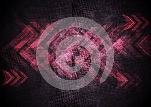 Grunge tech background with arrows