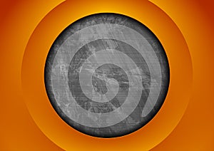 Grunge tech material orange and dark grey background