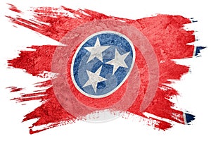 Grunge Tennessee state flag. Tennessee flag brush stroke.