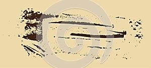 Grunge texture. Brown brush on beige. Vector template. Urban Background.