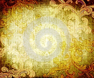 Grunge texture with flourishes