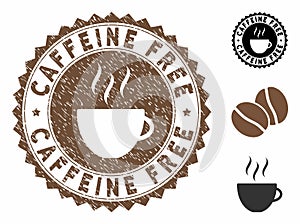 Strukturiert Koffein frei briefmarke siegel kaffee tasse 