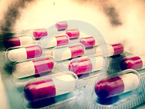 Grunge textured collage - Pills