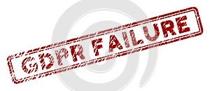Grunge Textured GDPr Failure Rectangle Stamp Seal