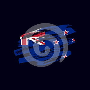 Grunge textured New Zealander flag