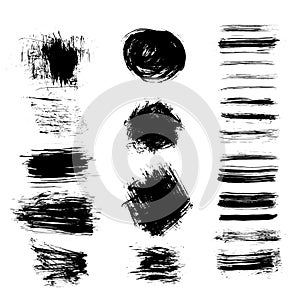 Grunge textures hand drawn ink. Vector