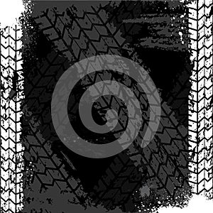 Grunge tire track backgound