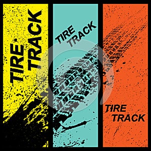 Grunge tire tracks banners