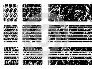 Grunge tire tread with skid mark