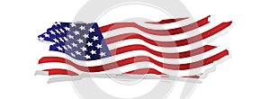 Grunge and torn waving american flag illustration vector for independence day 4th july