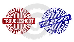 Grunge TROUBLESHOOT Scratched Round Stamps photo