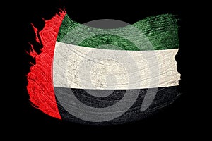 Grunge UAE flag. United Arab Emirates flag with grunge texture.