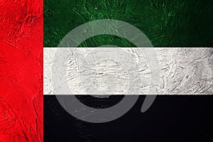 Grunge UAE flag. United Arab Emirates flag with grunge texture.