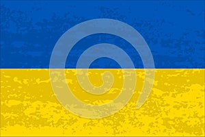 Grunge Ukrainian flag. Flag of Ukraine. Vector.