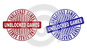 Grunge UNBLOCKED GAMES Textured Round Stamps