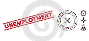 Grunge Unemployment Line Stamp and Collage Roulette Icon
