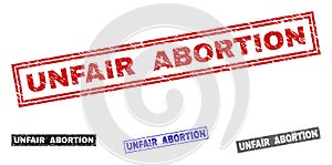 Grunge UNFAIR ABORTION Textured Rectangle Watermarks