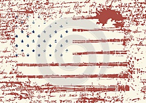 Grunge USA flag. Vintage American flag. Vector