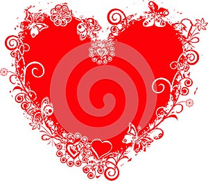 Grunge valentine frame, heart,