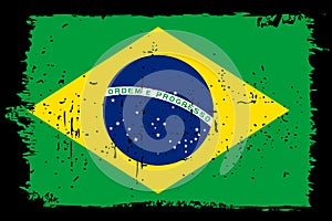 Grunge vector flag of Brazil