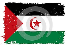 Grunge vector flag of Sahrawi Arab Democratic Republic
