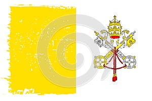 Grunge vector flag of Vatican City