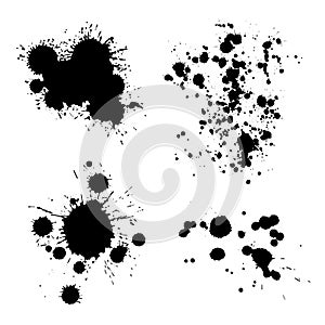 Grunge Vector Splat Set of black paint splashes on a white background