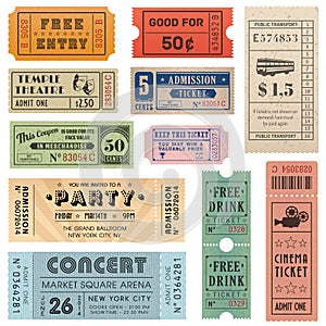 Grunge Vector Tickets Collection 2